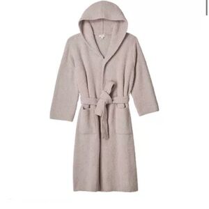 Barefoot Dreams Hooded Robe in Light Taupe